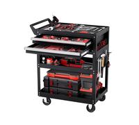 SUBZONAL-Chariot à Outils, 5 Niveaux, Chariot Servante d'Atelier à roulettes avec 2 Tiroirs, Panneau Perforé, 181,4 kg, Rangement Outils de Mécanicien, pour Garage, Entrepôt, Atelier de Réparation, N