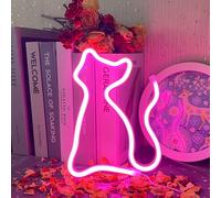 Subzonal-Chat Neon Enseigne Rose Led Néons Veilleuse Animals Led Sign Par Batterie Et Usb Alimenté Lampe Neon Pour Enfants Cadeau D'anniversaire Fille Garçon
