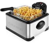 Subzonal-Chefman 4.5 Litre Deep Fryer With Basket For Home Use, Xl Jumbo Size Fry Basket Strainer, Adjustable Temperature & Timer Fish Fryer, Chicken Fryer, French Fry Maker, Gifts For Cooks, Stainle