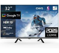 SUBZONAL-CHiQ L32M9E Téléviseur Smart 32 Pouces (80 cm), HDR10, Google TV, Tuner Triple, Dolby Audio, DBX-TV, HDMI, USB, sans Cadre en métal, Noir