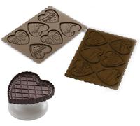 Subzonal-Ckc06 Moule En Silicone Pour Chocolats Cookie Love Slim, Antiadhésif, 6 Chocolats, Paquet De 1 Moule Pour Sucreries, Easy Choc, 64 X 63 Mm, H 5 Mm, Volume 51 Ml, Made In Italy