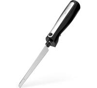 SUBZONAL-Clatronic EM 3702 couteau électrique, couteau électrique, couteau de cuisine électrique, aide de cuisine avec moteur de 120 W, boîte de rangement incluse, acier inoxydable/noir