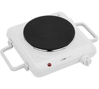 SUBZONAL-Clatronic Plaque de cuisson individuelle DKP 3582, 1500W, idéale pour le camping, la cuisine ou le bureau, grande plaque de cuisson Ø 18 cm, thermostat réglable en continu, blanc