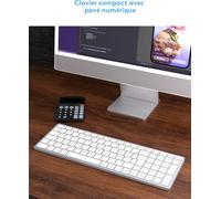 SUBZONAL-Clavier Bluetooth sans fil pour Mac OS ¿ Disposition AZERTY, Touches ciseaux pour une frappe précise, Batterie rechargeable, Autonomie extra-longue, Compatible avec iMac/MacBook Pro/Mac Mini