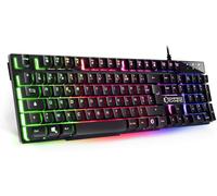 SUBZONAL-Clavier Gamer Nouveau K300 (AZERTY) - 105 Touches Semi-Mécaniques - Rétroéclairage LED RGB - 19 Keys Anti-Ghosting - 12 Raccourcis Multimédia - USB Filaire