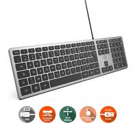 SUBZONAL-Clavier PC Ultra Slim filaire gris sidéral - connexion USB Français AZERTY