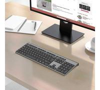 SUBZONAL-Clavier sans Fil Rechargeable, 2.4G Clavier Pleine Taille AZERTY, Clavier pour PC Compact et Ergonomique, Ordinateur Portable, Mac et Smart TV, Compatible pour Windows 10 / XP / 7/8 / Vista