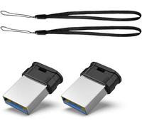 SUBZONAL-Clé USB 3.0 Ultra Mini 32 Go, Lot de 2, Rapide, Pendrive Stockage Externe Flash Drive à Haute Vitesse pour PC/TV/Autoradio (Noir, Lanière Incluse)
