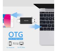 SUBZONAL-Clé USB Type C 256Go 3.0 OTG Clef USB 3.0 et USB C 256 Go Cle USB Flash Drive 256 Giga 2 en 1 à Capuchon pour PC et Huawei Xiaomi Android Smartphone Doté Type C et OTG Activé (Noir)