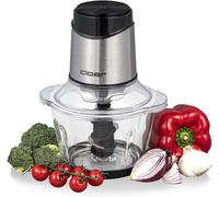 SUBZONAL-Cloer 6829 Hachoir électrique universel, 6 lames en acier inoxydable, Pour fruits, légumes, noix, viande, 400 W, Fonction pulsation à une main, Bol en verre de 1200 ml, Verre/acier inoxydabl