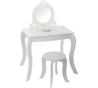 SUBZONAL-Coiffeuse blanche L.70,5xH.91xP.50,5cm avec tabouret