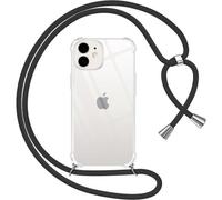 SUBZONAL-Collier Cordon Coque pour iPhone 12 6.1"",avec Cordon Réglable Lanyard Housse Transparente Silicone Anti-Chute Etui Compatible avec iPhone 12,Ètuis à Bandoulière,Noir