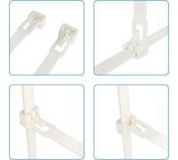 SUBZONAL-Collier de Serrage Réutilisable Plastique, 300 mm x 7,6 mm, Attache Câble Réutilisables, Serre Câbles Rilsan Nylon, Colliers Serre-Cable 300mm, Blanc, Lot de 100 Pièces