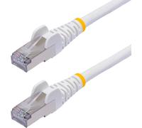 SUBZONAL-com Câble Ethernet CAT8 Blanc de 1m, RJ45 Snagless, 25G/40G, 2000MHz, 100W PoE++, S/FTP, Fil de Cuivre Pur 26AWG, LSZH, Cordon de Raccordement Réseau Blindé avec Serre-Câble