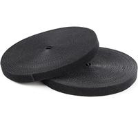 SUBZONAL-com Ruban Auto Agrippant - Rouleau de 30,5 m pour Gestion de Câbles - Attaches Câble Ajustables - Sangles de Gestion de Câbles Auto-agrippantes et Réutilisables - Noir (HKLP100)