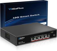 SUBZONAL-Commutateur Ethernet 5 ports 10 Go non géré avec 5 ports RJ45 10 G GiGaPlus 10 Gbe Commutateur réseau facile pour NAS 10 G, routeurs WiFi7, carte réseau 10 G/adaptateurs Capacité de commutat