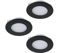 Subzonal-Connect.Z Lot De 3 Spots Led Encastrables Pour Salle De Bains Fueva-Z, Ø 85 Mm, Lampe Zigbee Extra-Plat, Contrôlable Par Appli Et Commande Vocale, Blanc Chaud ¿ Froid, Dimmable, Noir, Ip44