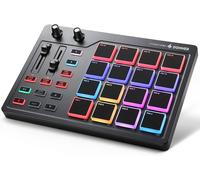 SUBZONAL-Contrôleur de Pad MIDI USB Type-C, Pad de Batterie Professionnel, Clavier midi Beat Maker avec 16 Pads, Sortie MIDI, 2 Faders et Boutons Assignables (STARRYPAD MINI, Noir)