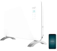 SUBZONAL-Convecteur en Verre Ready Warm 6700 Crystal Connection. Contrôle par WiFi, Thermostat Réglable , Minuterie, Pieds, Convient pour la Salle de bain (IP24), Silencieux, 1500 W.