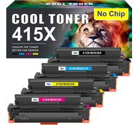 SUBZONAL-Cool Toner Cartouche de Toner Compatible pour HP 415X 415A 415 W2030X Color Laserjet Pro MFP M479fdw M479dw M479 M454dw M454dn M479fdn M454 W2031X W2032X W2033X (Noir,Cyan,Jaune,Magenta,Pack