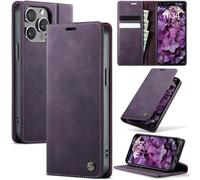 SUBZONAL-Coque iPhone 14 Pro Max 5G,Housse Cuir PU Premium RFID BlocagePorte CartesStand FonctionAntichoc Magnétique Flip Étui pour iPhone 14 Pro Max,Violet