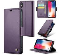 SUBZONAL-Coque pour iPhone XS Max, Étui Housse en RFID Protection Premium PU Cuir Portefeuille Rabat Case Magnétique Stand Antichoc, Étui Case pour iPhone XS Max, Violet
