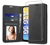 SUBZONAL-Coque pour Samsung Galaxy A15 5G 4G Housse Cuir avec Magnétique Premium Flip Portefeuille Emplacement Carte Coque pour Samsung A15 Etui Premium en Cuir PU, Antichoc Coque Galaxy A15 5G (Noir