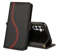 SUBZONAL-Coque pour Samsung Galaxy A16 5G/4G, Étui en Cuir PU Flip Case avec Rabat Porte Carte Clapet & Stand Fonction, Pochette Antichoc Housse de Protection pour Samsung A16, Noir