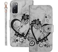 SUBZONAL-Coque pour Samsung Galaxy S20 FE 5G Rabat,Housse pour Samsung S20 FE 5G Clapet,Aimer/C?ur Portefeuille Etui avec Fonction Support et Porte-Carte,Cuir PU Flip Cover Case.Noir