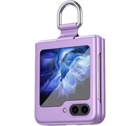 SUBZONAL-Coque pour Samsung Galaxy Z Flip5 (Flip 5) 5G, Très Mince Antichoc Premium PC Housse, Pliable Mat Soyeux Anti-Rayures Anti-Chute Élégant Simple Étui avec 360°Anneau, Violet