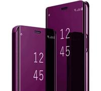 SUBZONAL-Coque pour Samsung S26 Ultra 5G Clear View Flip Case Placage Miroir Effet Etui à Rabat Rigide PC+PU Cuir Housse pour Samsung Galaxy S26 Ultra Case avec Béquille 360 Antichoc Cover (Fuchsia)