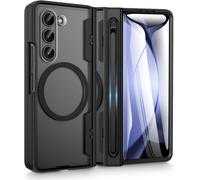 Subzonal-Coque Pour Samsung Z Fold 5, Translucide Anti-Chocs Avec Slot S-Pen Intégré (No S Pen), Charge Magnétique & Protection Charnière Renforcée, Verre Trempé Protection Écran (Noir)