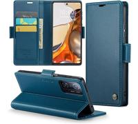 SUBZONAL-Coque pour Xiaomi 11T Pro Étui Portefeuille Wallet Cover en Cuir PU avec Cartes Magnétique et RFID Protection Antivol Folio Housse Xiaomi 11T Case, Bleu