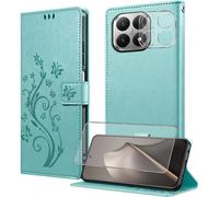 SUBZONAL-Coque pour Xiaomi 15T avec 1 Verre Trempé,1 Protection Camera,Étuis Rabat Housse en Cuir PUFentes pour CartesPochette de PortefeuilleStand Feature- Vert
