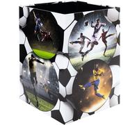 Subzonal-Corbeille À Papier 19739 - Motif Football - 15 L - Pliable - Carton Solide - Poubelle Étroite - Pour Filles Et Garçons - Poubelle Rectangulaire Pour Chambre D'enfant, Chambre À Coucher, Bure