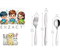 Subzonal-Couverts Enfant En Inox 18 Pièces: 6 X Fourchettes, 6 X Couteaux, 6 X Cuillères (Chien-Chat-Lapin)