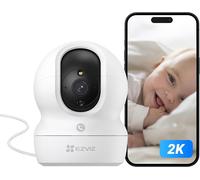 SUBZONAL-CP1 Pro 2K Caméra Surveillance WiFi Intérieure, Camera Bébé WiFi 2.4Ghz Pan/Tilt à 360 °, Vision Nocturne Intelligente, Suivi Auto, Audio Bidirectionnel, Mode Veille, Compatible avec Alexa