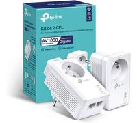 SUBZONAL-CPL 1000Mbps avec 2 Port Gigabit et Prise Intégrée, Boitier CPL Kit de 2 - idéale pour Profiter du Service Multi-TV à la Maison, Compatible Toutes Les Box, TL-PA7027P KIT (FR)