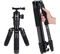 SUBZONAL-CT-5C - Trépied Compact incl. Rotule Panoramique - Function Monopied - Capacité max.: 8 kg - Carbone - ARCA SWISS Compatible - Noir