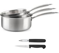 Subzonal-Cuisinox - Set Cuisson Et Coutellerie - Gourmet - Compatible Tous Feux Dont Induction - Acier Inoxydable - Poignée Fixe - Sans Pfas, Ptfe, Pfoa - Made In France