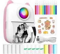 SUBZONAL-CYJJYZ Mini Imprimante Portable, Imprimante de Poche, sans FI Bluetooth Mini Imprimante Thermique, Imprimante sans Encre pour iOS & Android pour Notes, Photos, Journal, D'étiquettes (Rose)