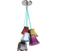 SUBZONAL-Design Suspension Saloon Flowers 5, multicolore, soie, suspension luminaire, lampe salon, chambre,110x45x45cm (Ampoule Non Incluse), Coloré