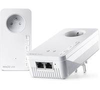 SUBZONAL-devolo Magic 2 WiFi 6 Next Kit de démarrage, Adaptateur CPL WiFi, jusqu'à 3.000 Mbits/s Via WiFi 6, 2X Port Ethernet Gigabit, Prise integrée, Blanc