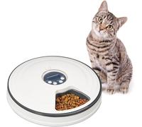 Subzonal-Distributeur Automatique Pour Chat, Jusqu¿À 6 Portions, Hxd : 5,5x30,5 Cm, Gamelle Programmable, Blanc - Gris