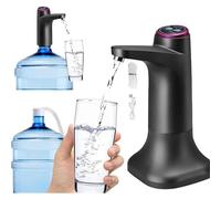 Subzonal-Distributeur D'eau Électrique Double Usage Avec Base De Support Pompe À Bouteille D'eau Potable Automatique Avec Usb Universelle Pour Camping Bureau Maison (Noir)