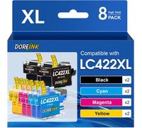 SUBZONAL-DOREINK LC422XL LC422 Cartouches d'encre Compatible avec Brother LC422XL LC422 LC-422XLVAL Cartouches pour Brother MFC-J5740DW MFC-J5340DW MFC-J5345DW MFC-J6540DW MFC-J6940DW Imprimantes Pac
