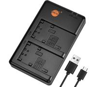 SUBZONAL-DSTE Fast Charging USB Dual Batterie Chargeur Compatible pour Sony NP-FP50 NP-FP51 NP-FP70 NP-FP90 NP-FH50 NP-FH100 NP-FV50 NP-FV70 NP-FV100