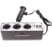 Subzonal-Dunlop Chargeur Voiture - Répartiteur 3 Voies - 2 X Usb -12-24 Volts