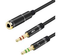 SUBZONAL-EasyULT 3,5 mm Adaptateur Jack, 3.5mm Femelle vers 2 Double Male Jack Audio Cable Splitter Adaptateur, Micro Audio Y Câble Séparateur(Argent)