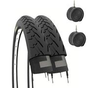 Subzonal-Ecovelò 2 Pneus Noirs 700 X 35 C (37-622) +Chambres À Air City Bike Trekking 700 X 35 28 1 5/8 3/8